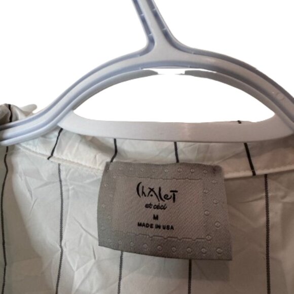 Chalet Et Ceci white striped button-up jacket US M - Picture 6 of 7